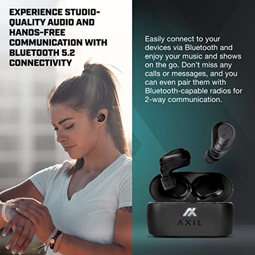 AXIL XCOR PRO سماعات أذن لاسلكية بلوتوث — سماعات HearPRO مع تحكم باللمس — تحسين بلوتوث — حماية السمع — مقاومة للغبار والماء — مقاومة للرياح سماعات أذن لاسلكية حقيقية. - Image 5