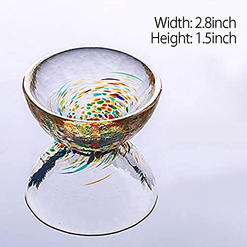 Mozacona 4pcs Colorful Glass Sake Cups Set,Small Wine Cups,Tea Cups - Image 2