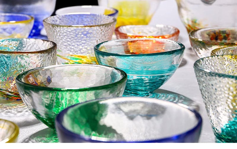 Mozacona 4pcs Colorful Glass Sake Cups Set,Small Wine Cups,Tea Cups - Image 5