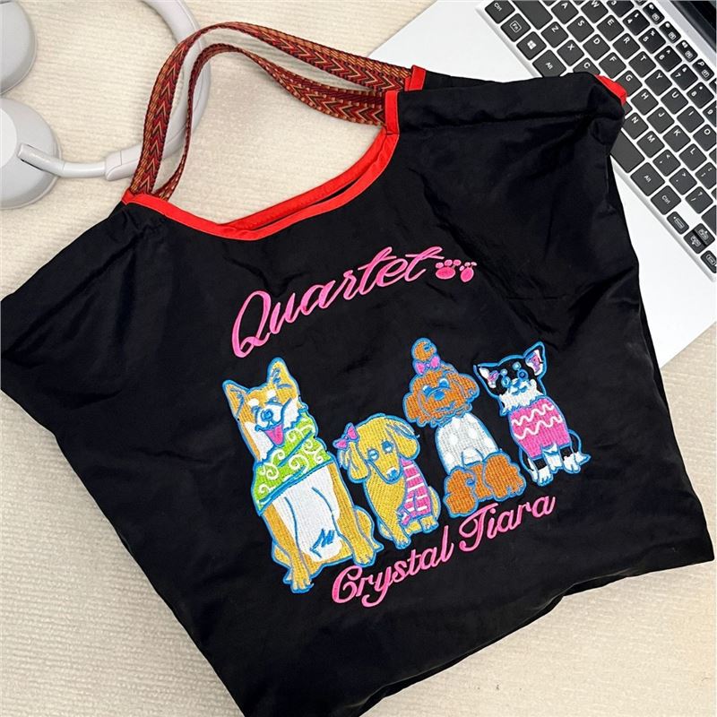 Japanese Style Cat Chai Dog Embroidered Eco-Friendly Cloth Bag Women'S Large Capacity New Nylon Handbag Student'S All-Match Shoulder Bag - Image 5