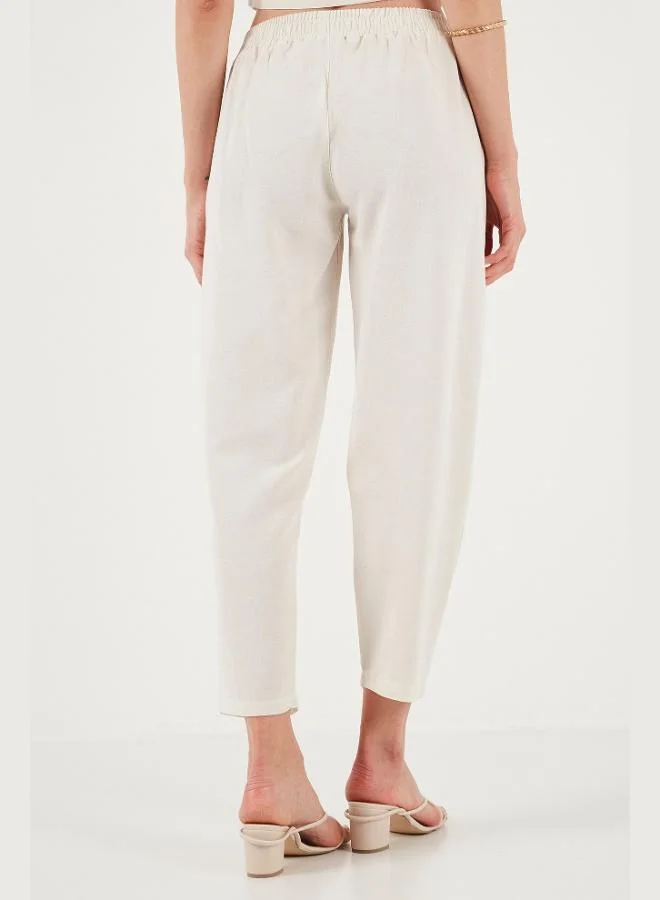 Lela  Lela Bohemian Embroidered Linen and Cotton Blend Shalwar Pants Women's TROUSERS 5865050 for Women | Best Price UAE