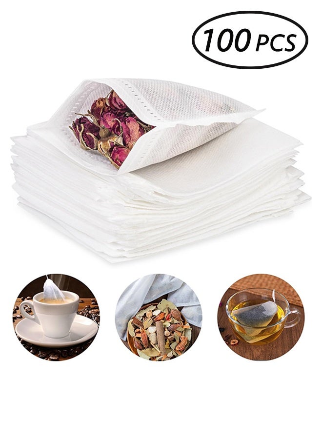 Disposable Non-Woven Drawstring Tea Filter Bags, 8 x 10cm, 100 pcs  - Image 1