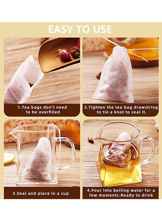 Disposable Non-Woven Drawstring Tea Filter Bags, 8 x 10cm, 100 pcs  - Image 2