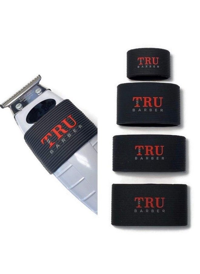 TRU BARBER - Clipper Bands 4 Pcs Clipper Sleeve For Barbers Clipper Sleeve For Barber Tools Non Slip Heat Resistant (Black) - Image 1