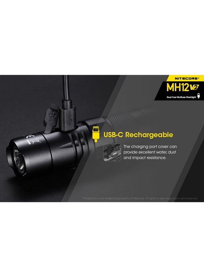 Nitecore MH12 v2 1200 Lumen USB-C Rechargeable Tactical Flashlight with LumenTac Organizer - Image 4