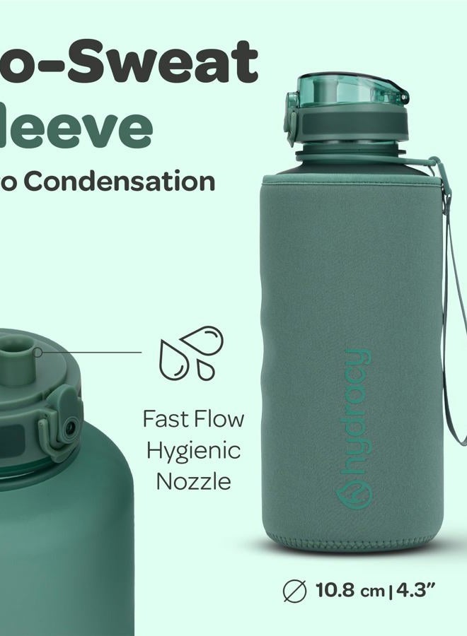 Hydracy Water Bottle with Time Marker - Large 2L BPA Free Bottle & No Sweat Sleeve -Leak Proof Gym Bottle with Fruit Infuser Strainer & Times to Drink Ideal for Sports & Outdoors - Image 5