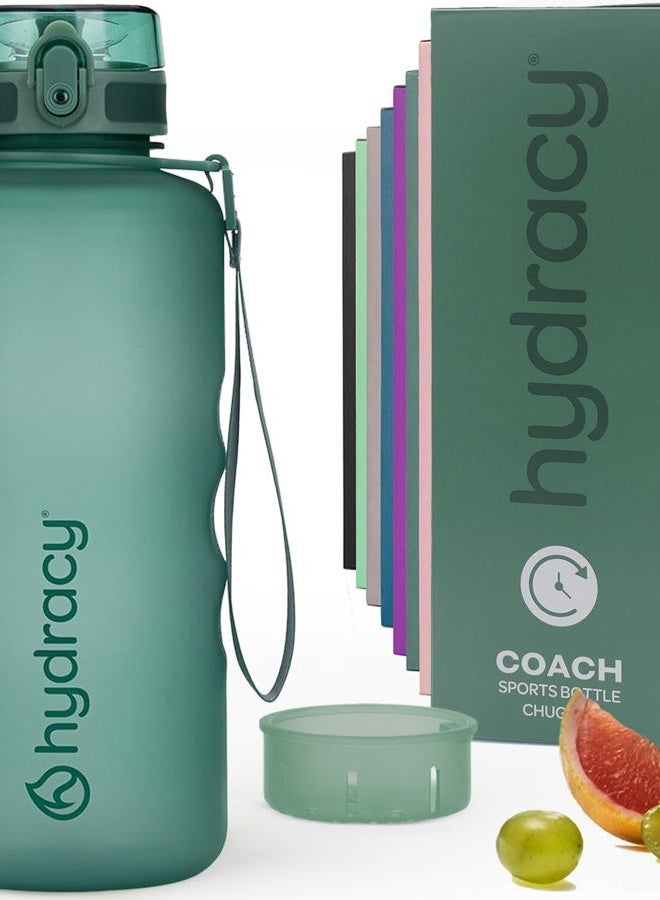 Hydracy Water Bottle with Time Marker - Large 2L BPA Free Bottle & No Sweat Sleeve -Leak Proof Gym Bottle with Fruit Infuser Strainer & Times to Drink Ideal for Sports & Outdoors - Image 1