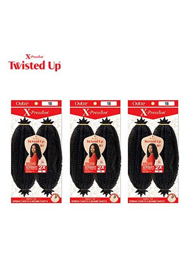 Outre Braids Outre Synthetic Braid X Pression Twisted Up 2X Springy Afro Twist 12 (3Pack 1B) - Image 4