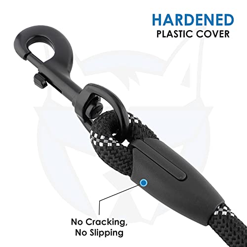 HANK Dog Leash | 3M Reflective Leash for Dogs | Heavy Duty Dog Rope for Small to Large Dogs | Comfortable Padded Handle 5 Feet (Black + New Version, Large - Suitable Upto (18-80KG)) - Image 4