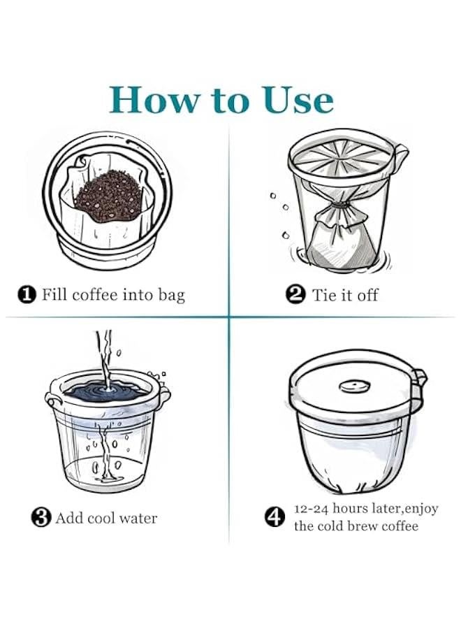 100pcs Cold Brew Coffee Filter Bags, 16''x20'' No Mess Disposable Filter Bag with Straps for Coffee Shop 5-Gallon Systems - Image 5