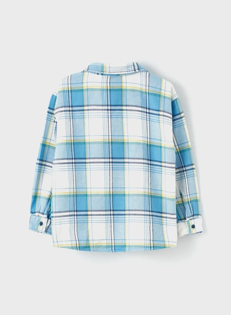 LC WAIKIKI Infant Checked Hooded Shirt