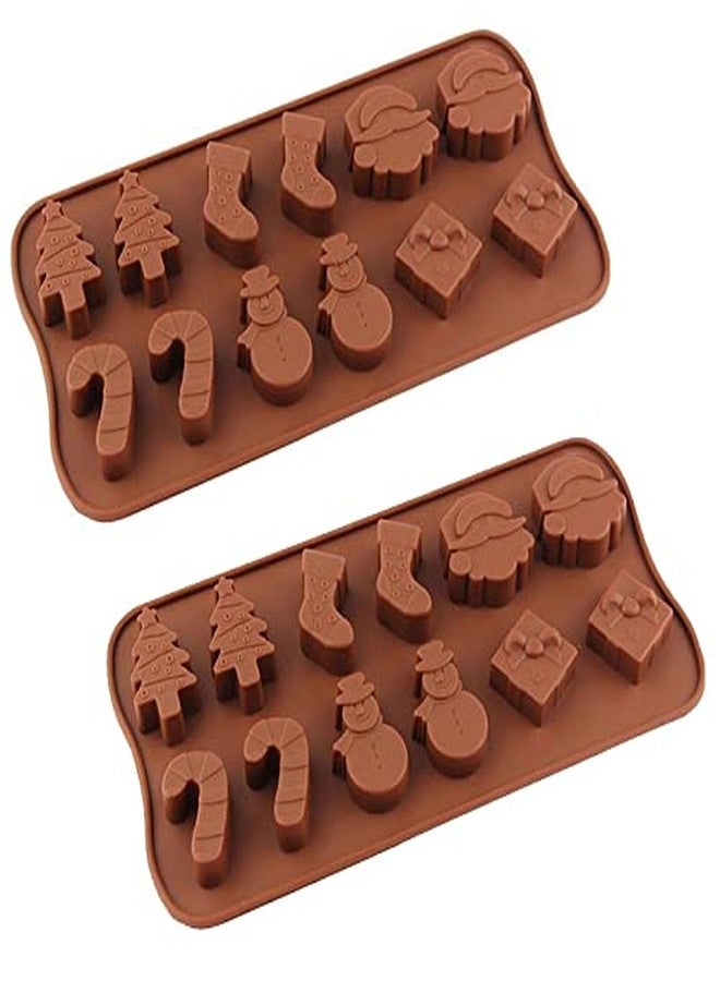 Jamboree!!! Jamboree 12 Cavity Christmas Chocolate Molds - Candy Protein and Engery Bar Silicone Mold Chocolate Ice, Jelly Candy Mould Brownie Topper, Hard & Soft Candies, Gummy, Jello(Pack of 2) - Image 1