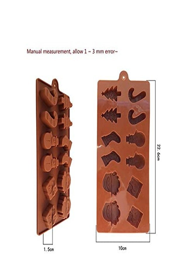 Jamboree!!! Jamboree 12 Cavity Christmas Chocolate Molds - Candy Protein and Engery Bar Silicone Mold Chocolate Ice, Jelly Candy Mould Brownie Topper, Hard & Soft Candies, Gummy, Jello(Pack of 2) - Image 4