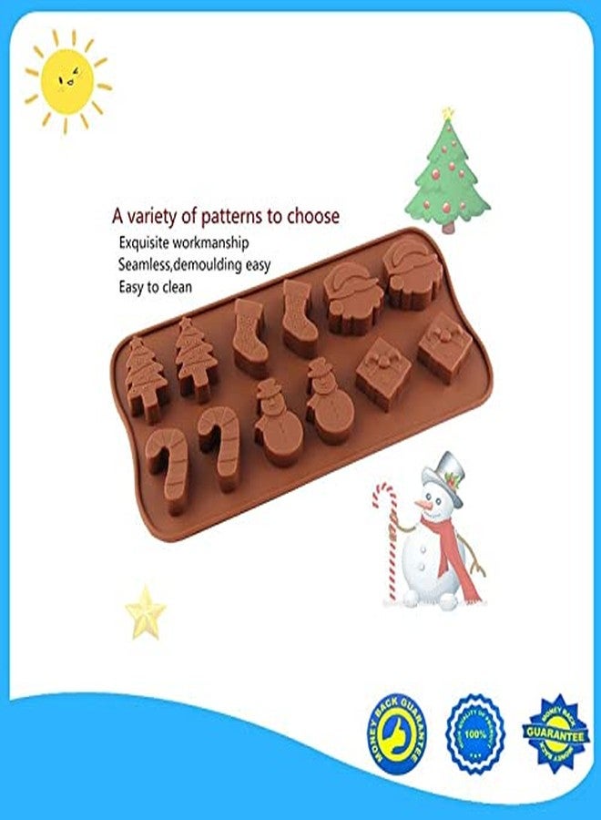 Jamboree!!! Jamboree 12 Cavity Christmas Chocolate Molds - Candy Protein and Engery Bar Silicone Mold Chocolate Ice, Jelly Candy Mould Brownie Topper, Hard & Soft Candies, Gummy, Jello(Pack of 2) - Image 3