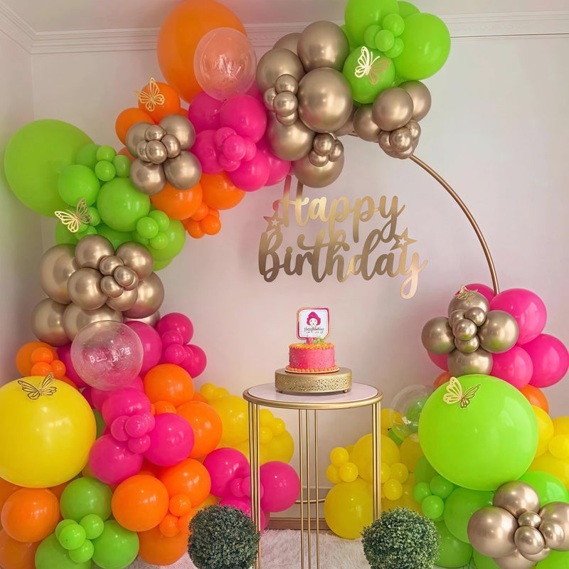 Paeyeq Tropical Hawaiian Balloons Arch Garland Kit, Olive Green and Hot Pink Orange Gold Balloons for Kids Hawaii Summer Beach Luau Aloha Pool Birthday Flamingo Baby Shower Party Decorations Supplies - Image 4