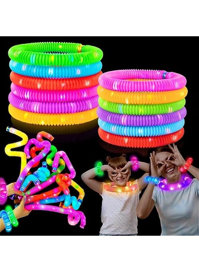 Glow Sticks 4th of July Party Favors for Kids 12 PCS-Glow in Dark Party Supplies for Toddlers, Light Up Necklace Bracelet Accessories for Boys Girls, Neon Decorations for Birthday Dance Camp Care - Image 1