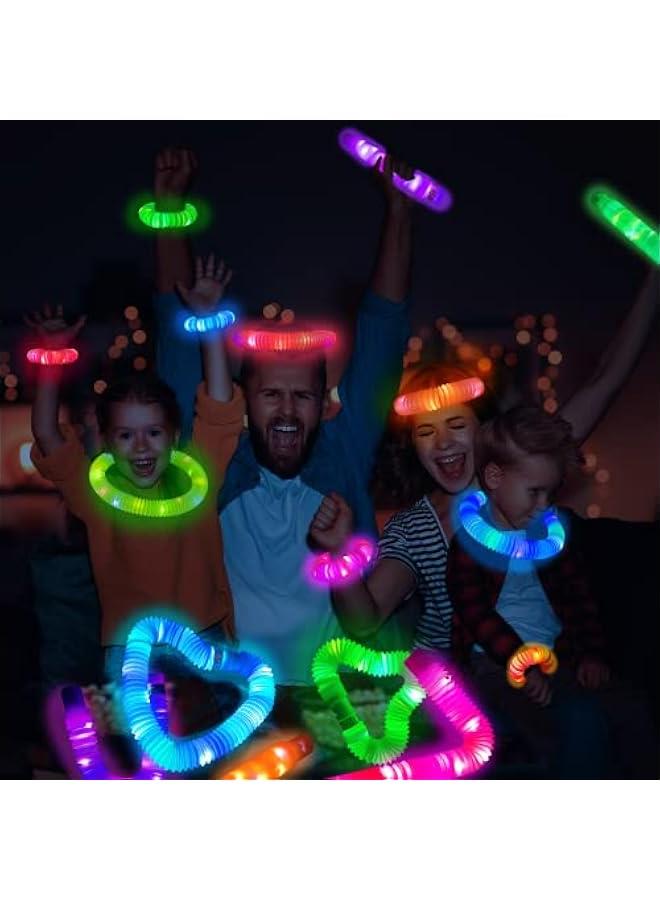 Glow Sticks 4th of July Party Favors for Kids 12 PCS-Glow in Dark Party Supplies for Toddlers, Light Up Necklace Bracelet Accessories for Boys Girls, Neon Decorations for Birthday Dance Camp Care - Image 3