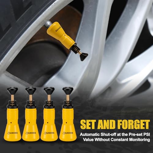 BUNKER INDUST Adjustable Auto-Stop Offroad Tire Air Deflator Kit, 4 PCS Tire Air Down Valve(10-30 PSI) / 1 PCS Multifunctional LED Light Features Safety Whistle and Bottle Opener/Carrying Case - Image 5