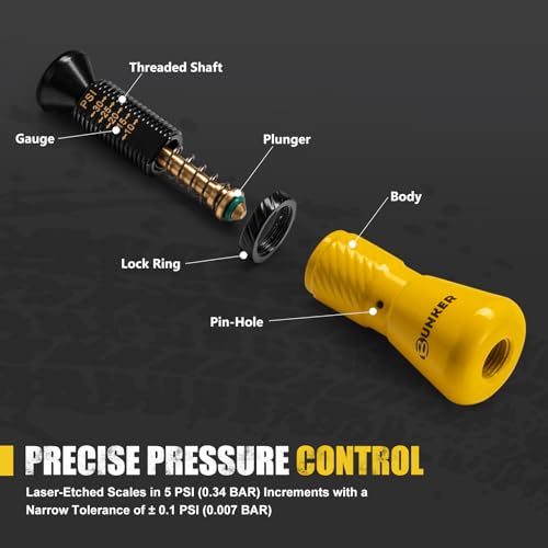 BUNKER INDUST Adjustable Auto-Stop Offroad Tire Air Deflator Kit, 4 PCS Tire Air Down Valve(10-30 PSI) / 1 PCS Multifunctional LED Light Features Safety Whistle and Bottle Opener/Carrying Case - Image 4