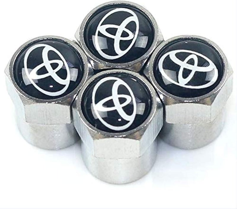 4pcs /set Anti-theft Silver Chrome Car Wheel Tyre Tire Stem Air Valve Caps For Toyota