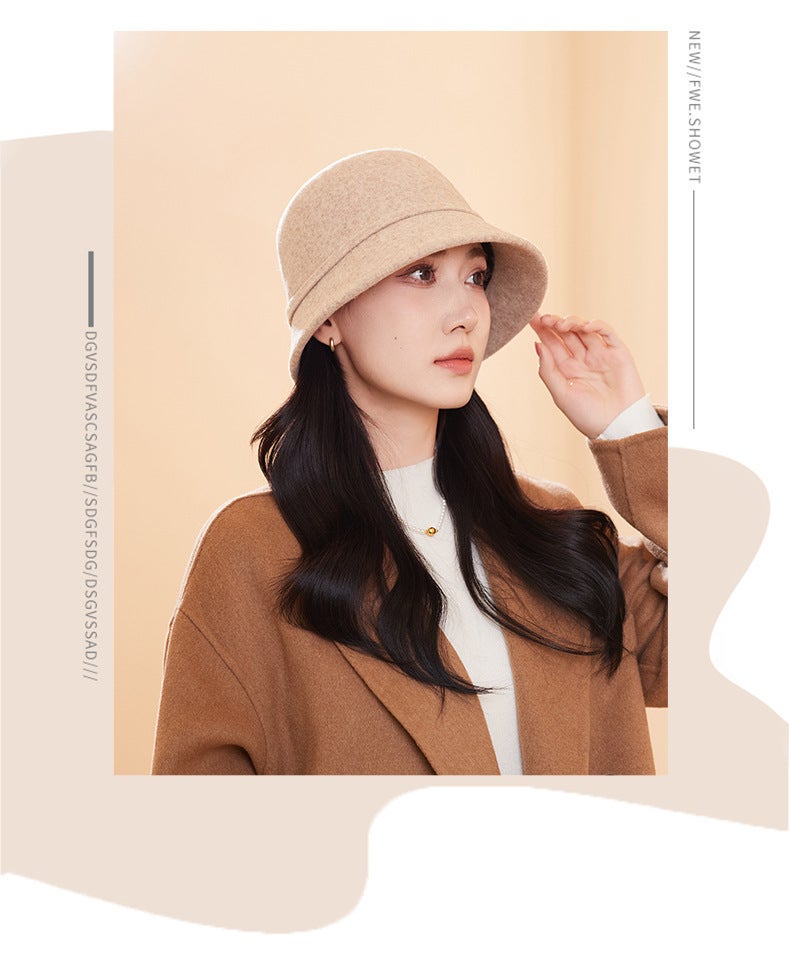 Winter Bucket Hat Women  Blend Bow British  Felt Hat - Image 3