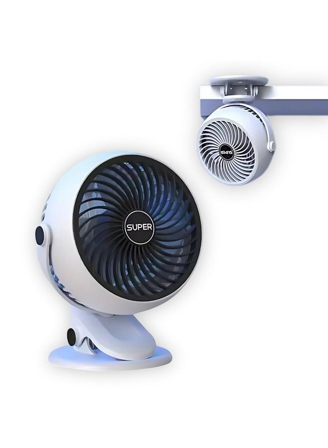 Drumstone Drumstone 𝟏𝟓 𝐘𝐞𝐚𝐫𝐬 𝐖𝐚𝐫𝐫𝐚𝐧𝐭𝐲 2 in 1 Portable USB Rechargeable, Speed Airflow Adjustable Mini Table Clip on Fan for TABLE, CAR Outdoor - Multicolor - Image 1