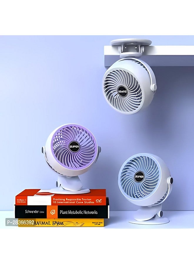 Drumstone Drumstone 𝟏𝟓 𝐘𝐞𝐚𝐫𝐬 𝐖𝐚𝐫𝐫𝐚𝐧𝐭𝐲 2 in 1 Portable USB Rechargeable, Speed Airflow Adjustable Mini Table Clip on Fan for TABLE, CAR Outdoor - Multicolor - Image 5