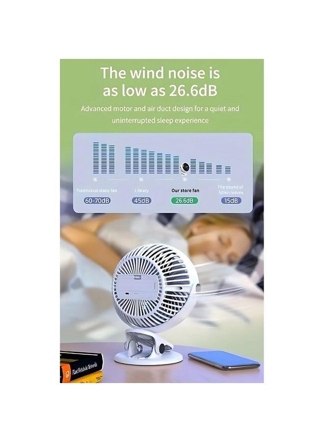 Drumstone Drumstone 𝟏𝟓 𝐘𝐞𝐚𝐫𝐬 𝐖𝐚𝐫𝐫𝐚𝐧𝐭𝐲 2 in 1 Portable USB Rechargeable, Speed Airflow Adjustable Mini Table Clip on Fan for TABLE, CAR Outdoor - Multicolor - Image 4