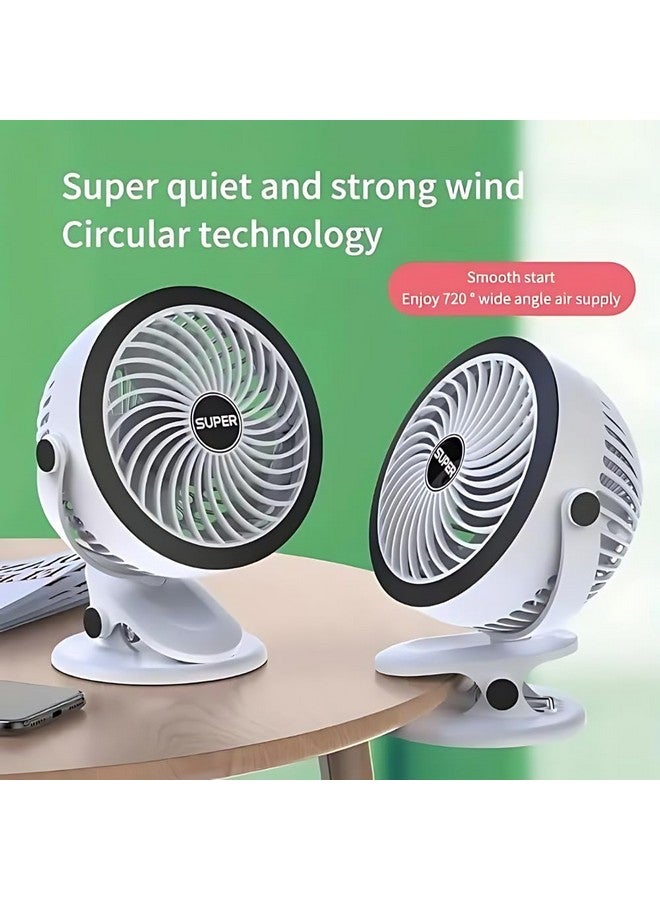 Drumstone Drumstone 𝟏𝟓 𝐘𝐞𝐚𝐫𝐬 𝐖𝐚𝐫𝐫𝐚𝐧𝐭𝐲 2 in 1 Portable USB Rechargeable, Speed Airflow Adjustable Mini Table Clip on Fan for TABLE, CAR Outdoor - Multicolor - Image 3