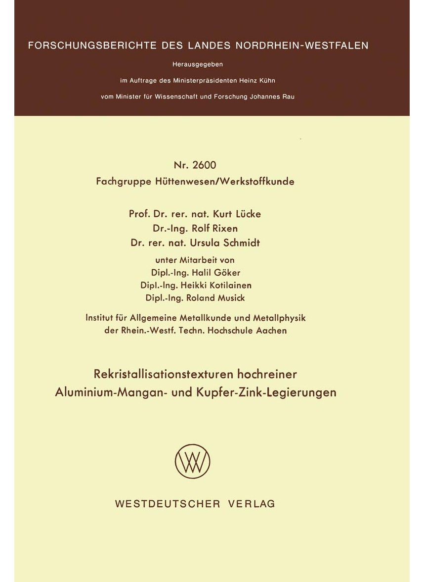 Rekristallisationstexturen hochreiner Aluminium-Mangan- und Kupfer-Zink-Legierungen 