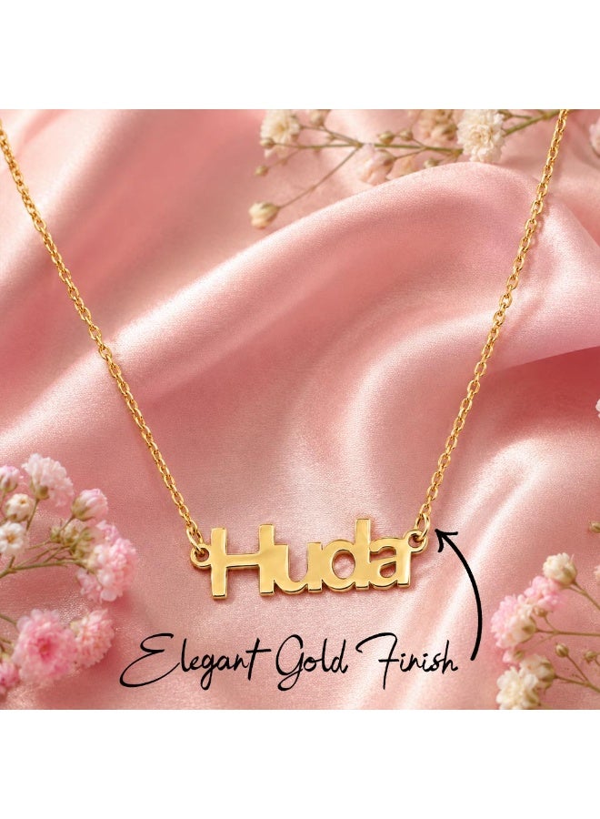 NENOUSH Kids Name Necklace | Balloon Font Letter Pendant Chain 35cm | Gold Tone Jewelry | Birthday Party Gift for Girls | Daily Wear Fashion Jewelry for Special Occasions - Image 4