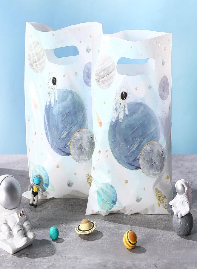 Blosssound 100 Pcs Party Treat Bags Plastic Outer Space Theme Gift Bags with Handles Solar System Goodie Bag for Birthday Baby Shower Party Decor Supplies (Multicolor,Space) - Image 4