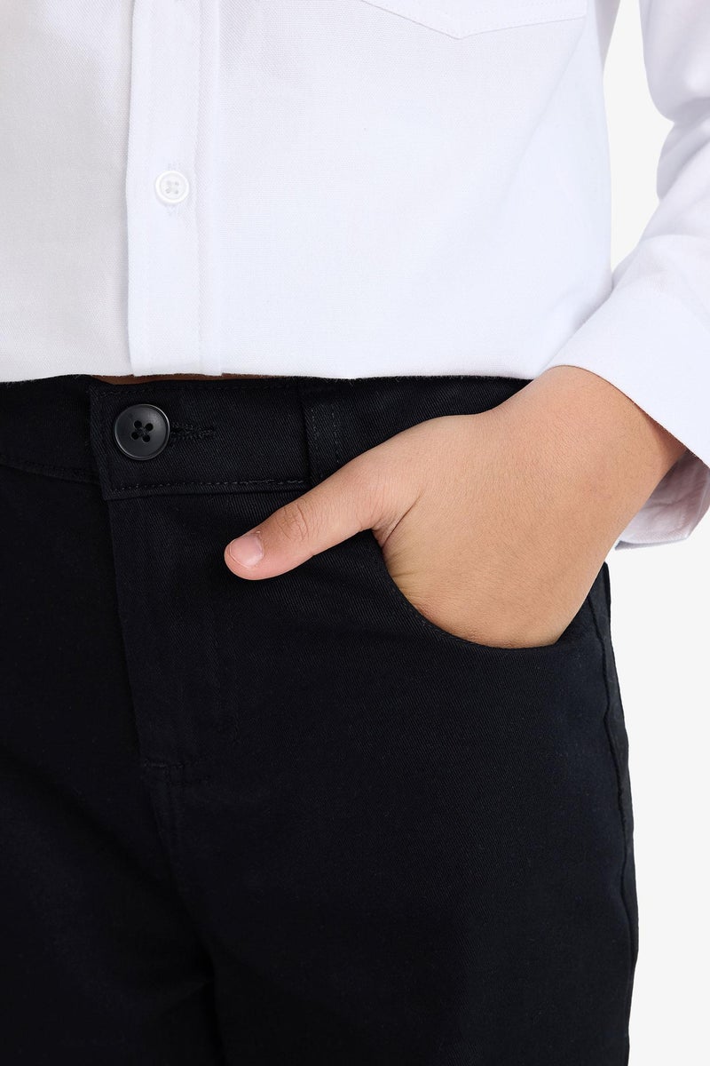 DeFacto Black Boy Boy Straight Leg Basic Gabardine Trousers Casual - Image 5