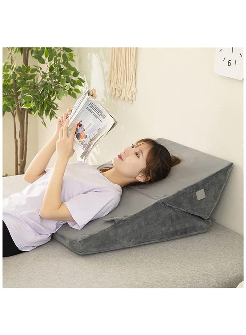 Cool Baby Style COOLBABY Bed Wedge Pillow - Memory Foam Top Adjustable 9&12 inch Folding Incline Cushion, for Legs and Back Support Pillow,Maternity Cushion,Memory Cotton Filling,Grey  - Image 2