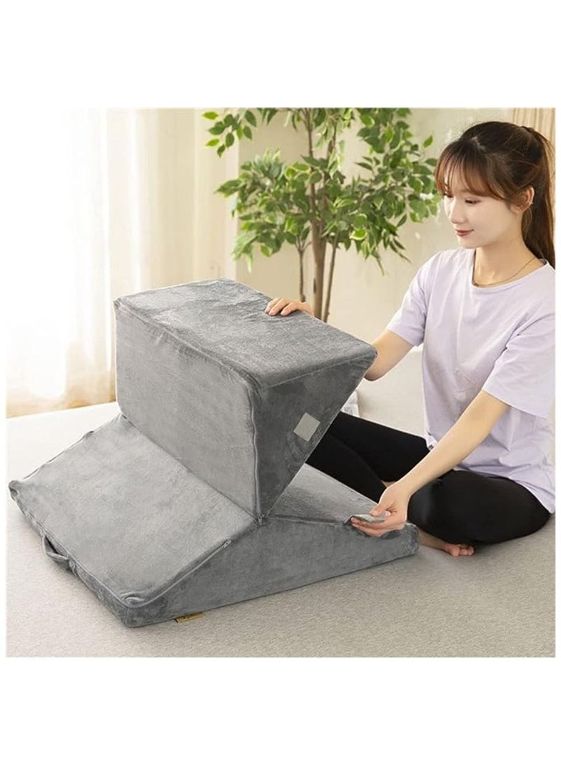 Cool Baby Style COOLBABY Bed Wedge Pillow - Memory Foam Top Adjustable 9&12 inch Folding Incline Cushion, for Legs and Back Support Pillow,Maternity Cushion,Memory Cotton Filling,Grey  - Image 3
