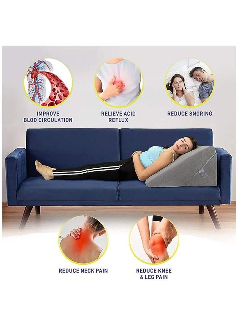 Cool Baby Style COOLBABY Bed Wedge Pillow - Memory Foam Top Adjustable 9&12 inch Folding Incline Cushion, for Legs and Back Support Pillow,Maternity Cushion,Memory Cotton Filling,Grey  - Image 5