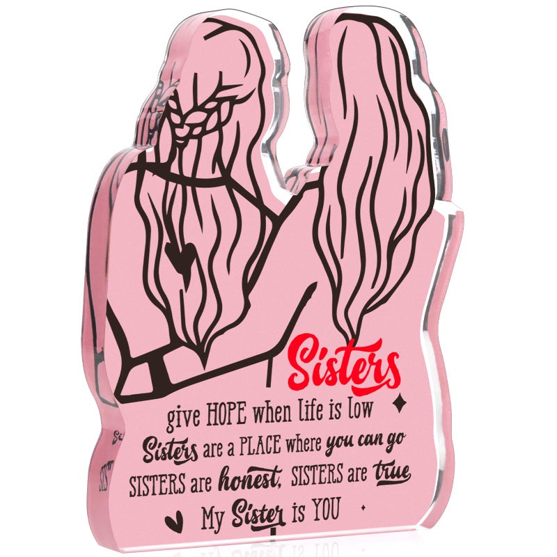 Sister Birthday Gifts from Sister  Unique Christmas Gifts Idea Sister Gifts for Big/Little Sister Friend Gifts Soul Sister Gifts BFF Bestie Unbiological Sister in Law Friendship Acrylic Plaque Sign