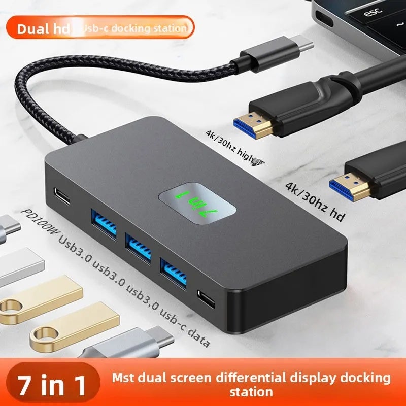 محطة إرساء متعددة الشاشات USB 3.0 من نوع C مع مخرج HD مزدوج 4K - Image 1