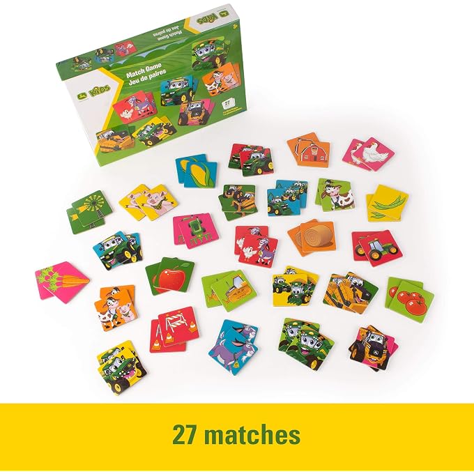 John Deere Kids Matching Game - Farm Themed Memory Game for Toddlers and Kids - John Deere Toys - Preschool Games and Learning Activities - 27 Matches - Ages 3 Years and Up - Image 3