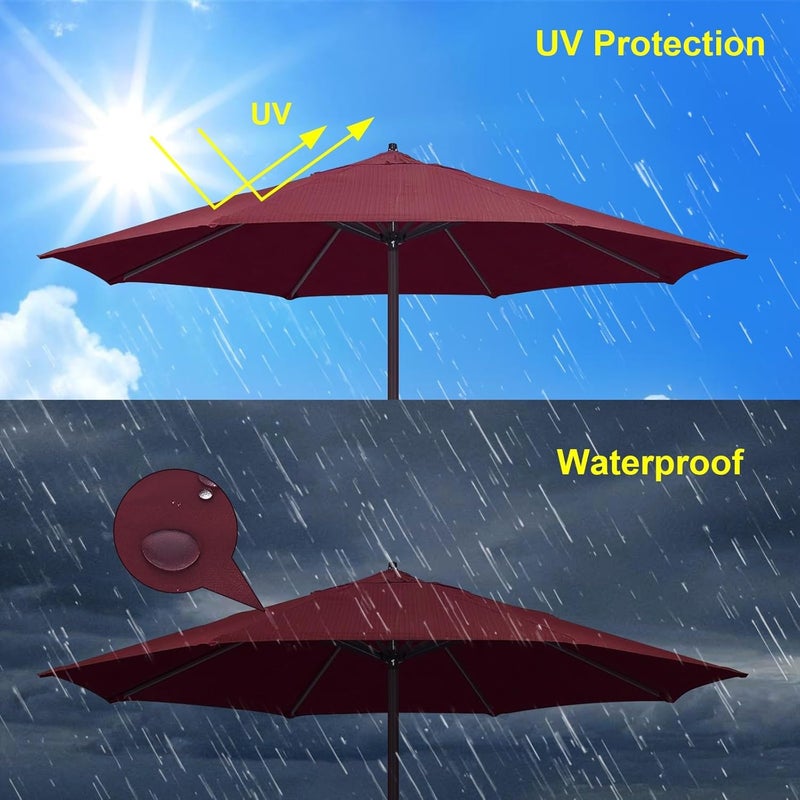 Garden Parasol Canopy Cover, 2m 2.30m 2.7m 3.0m Market Table Umbrella Canopy, Patio Umbrella Replacement Canopy,for Patio Market Table Umbrella Garden Parasol Canopy Cover - Image 3