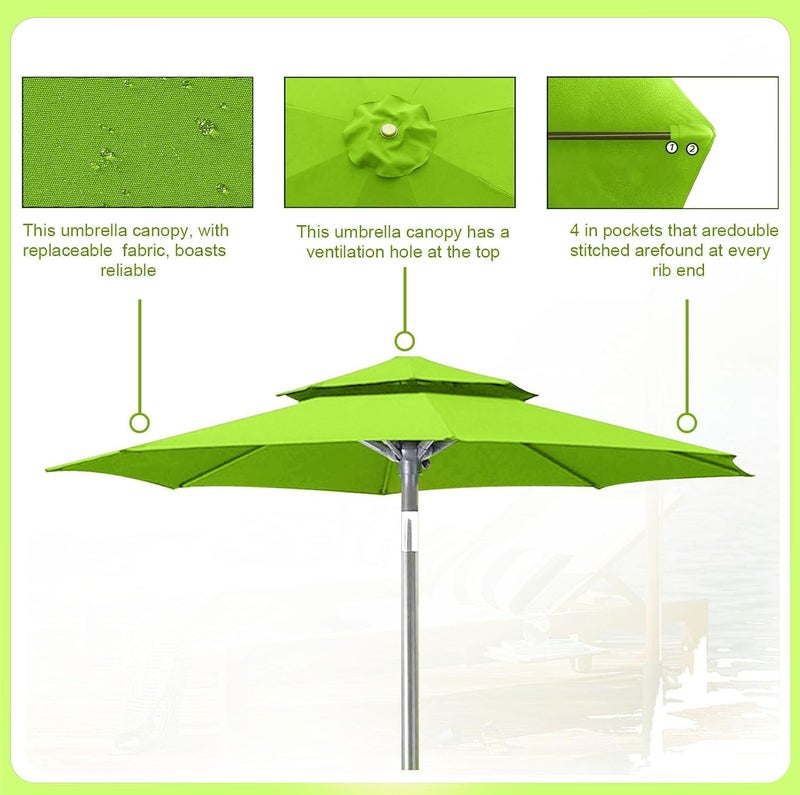 Garden Parasol Canopy Cover, 2m 2.30m 2.7m 3.0m Market Table Umbrella Canopy, Patio Umbrella Replacement Canopy,for Patio Market Table Umbrella Garden Parasol Canopy Cover - Image 5