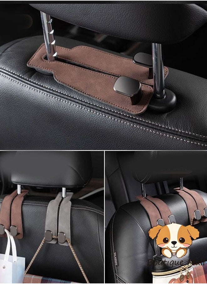 Generic - Car-mounted car hook, multifunctional, strong load-bearing capacity, made of suede material, two pieces. - Image 1