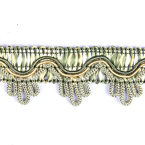 BEL AVENIR Braid Trim 3cm 12Yards Delicia French Gimp Basic Sewing Polyester DIY Crafts Costume Home Decoration Green - Image 1