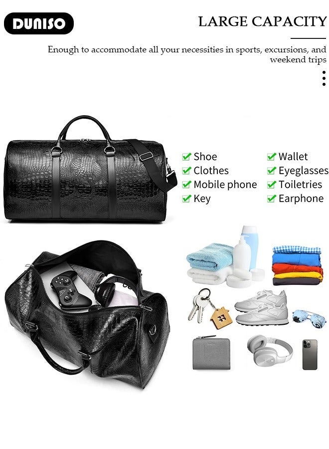 DUNISO Travel Duffel Bag Luggage Collection Business Travel Suitcase Weekender Overnight Bag Large Carry On Airport Bag for Travel Business Trips Sports Duffel Bag Gym Sports Luggage Bags - Image 5