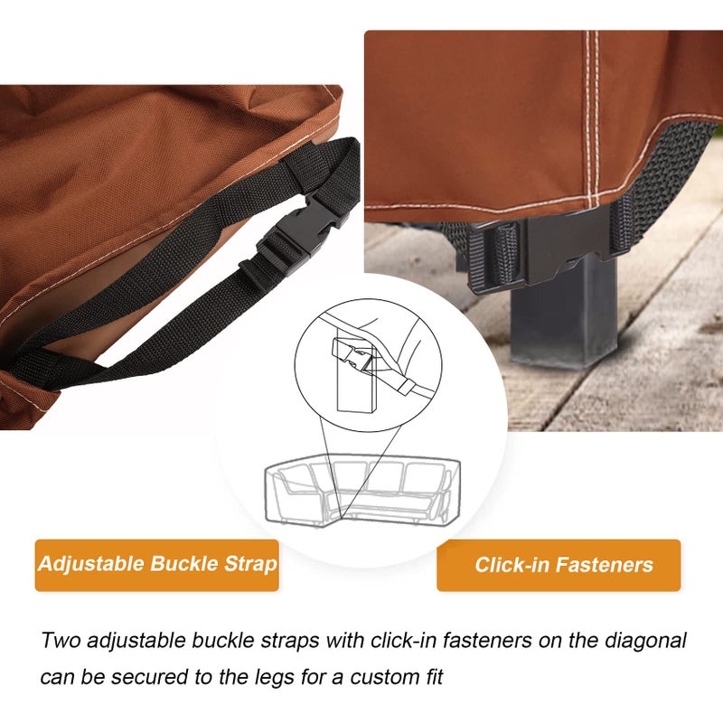 NettyPro Patio V-Shaped Sectional Lounge Set Cover Waterproof (V-100 Lx100 Dx30 H) - Image 4