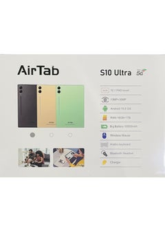 AirTab S10 Ultra 5G Wi-Fi Android Tablet with 10.1 Inch Display 16GB RAM 1TB ROM 10000mAh Battery with Wireless Arabic Keyboard Grey  - Image 5