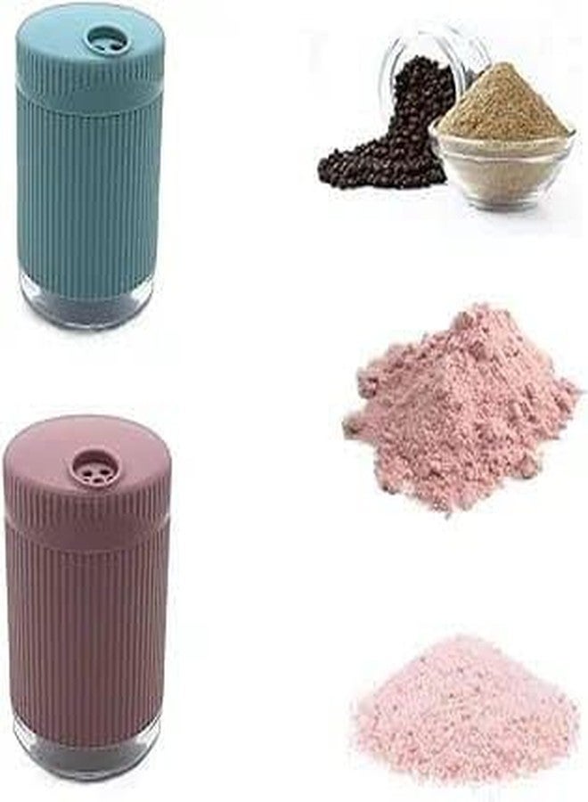 BIRVAN Salt & Pepper Jar Shaker Spice Holder Condiment Set Holder Dispensers,(pcs of-2) Multicolor - Image 1