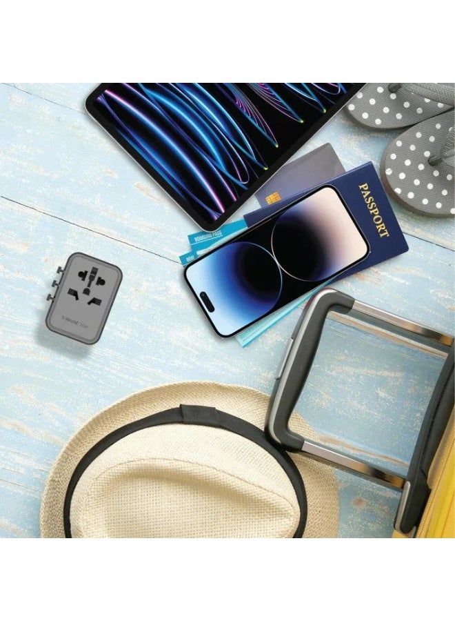 momax UA11D 1-World 20W 3Port+AC Travel Adapter -Black - Image 3