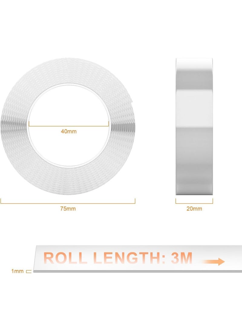 SUNSAR Double Sided Tape Heavy Duty, Removable Reusable Multipurpose Tape for Carpet Mats/Photos Frames/Craft Wall Mounting (3m*2cm*1mm) - Image 2