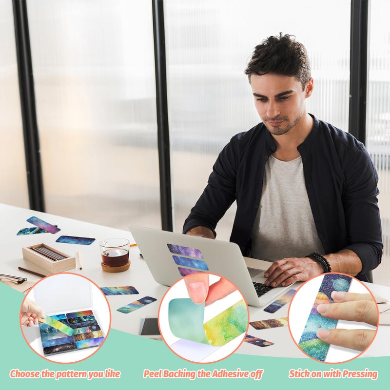 TOEMUR 120 Pieces Anxiety Sensory Stickers with 2 Textured Sticker - Desk Fidget and Calming Stickers with Storage Box for Adults & Teens - Anxiety Relief Sensory Strips (Colorful) - Image 5